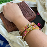 Kada Kundan Bangle -Red Star-G4862